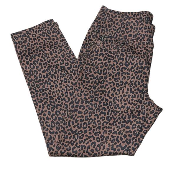 Belle by Kim Gravel Size 12 Animal Print Leopard TripleLuxe Twill Jeans 32" - Picture 6 of 8